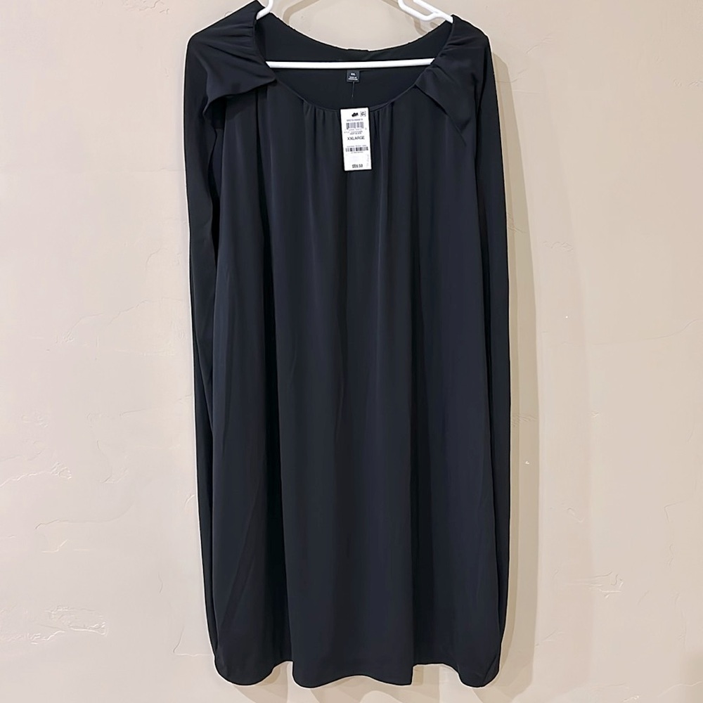 NWT Alfani sleeveless deep black jersey stretch dress Womens Plus Sz XXL